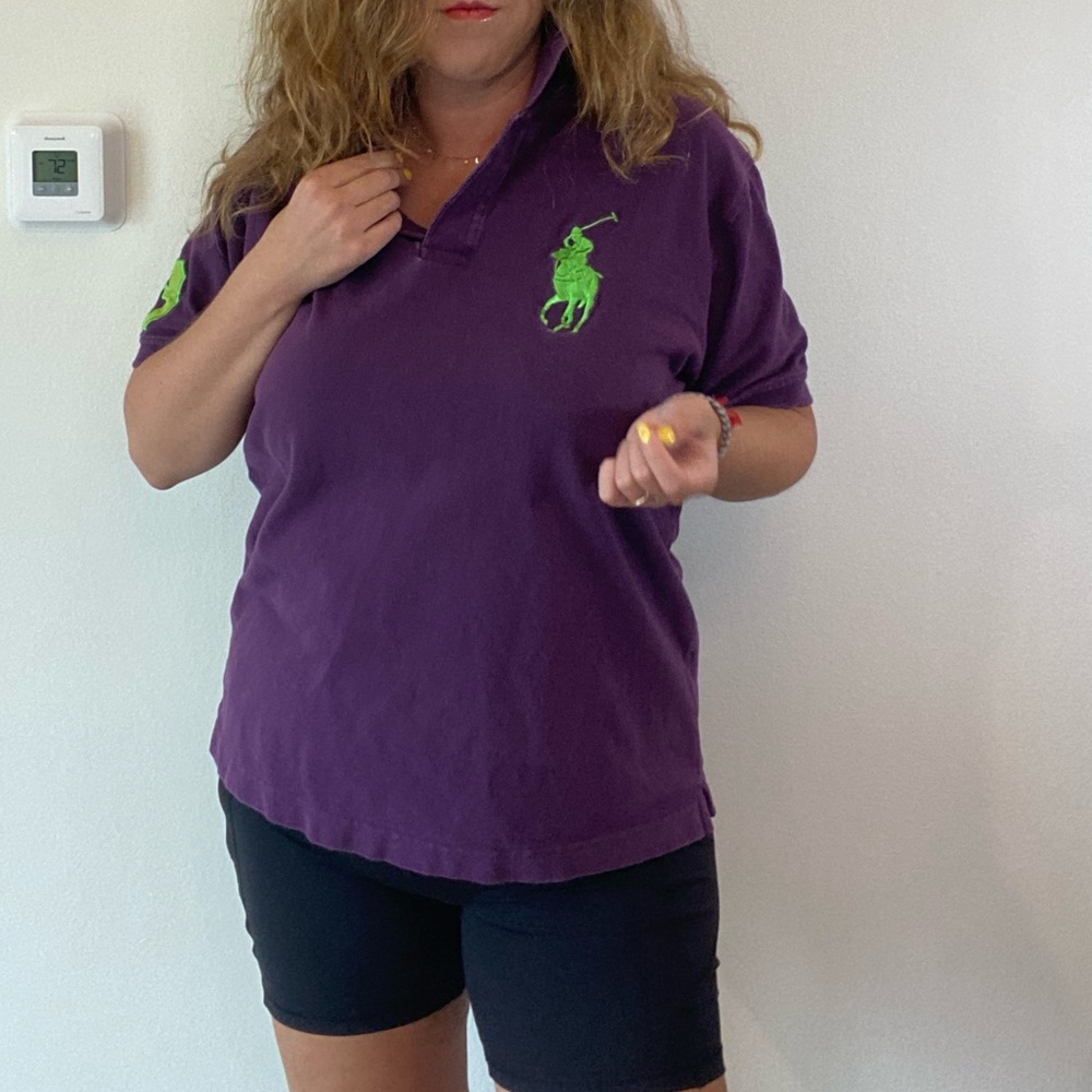 Purple Polo #3 on sleeve and Big Green Pony